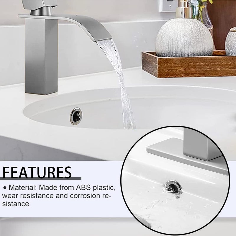 SKYPIA 3x Bathroom Kitchen Sink Hole Round Overflow Cover Basin Tidy Insert Spares (Single) - Image 4